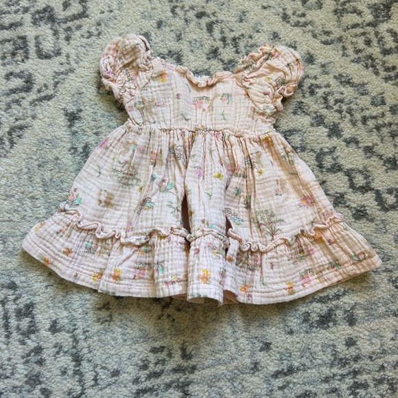 Tullabee pink gauze bunny dress size 3-6 months - Picture 2 of 6